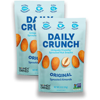 Daily Crunch Sprouted Almonds, 5 Ounce Resealable Bag (Original Sprouted, 2 Pack) - Sprouted And Dehydrated For A Unique Crunch, Keto Friendly, Non-Gmo, Oil And Salt Free, Vegan, Healthy Snack