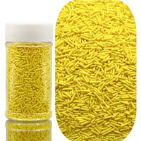 Se Si&Moos Yellow Jimmies Sprinkles Soft Jimmies Soft Sprinkles Edible Yellow Sprinkles For Cake Decorating, Ice Cream Toppings & Baking 2.75 Oz
