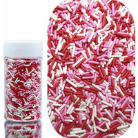 Se Si&Moos Red White And Pink Jimmies Sprinkles Valentines Sprinkles Edible Soft Jimmies Soft Sprinkles For Topping Ice Cream, Cookies, Cakes, Cupcakes, Dessert Decorating 2.75 Oz