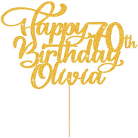 Cake Topper Customized Cake Topper Personalized Happy Birthday Cake Toppe Birthday Cake Decoration Any Name Age 1St 10Th 16Th 18Th 20Th 21St 30Th 40Th 50Th 60Th 70Th 80Th