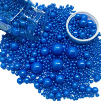 Sentovac Royal Blue Pearl Sprinkles Edible Sugar For Cake Decorating Fancy Sprinkles Cake Topper Cupcake Cookie Baking Decorations Halloween Christmas Valentine's Day Wedding Supplies