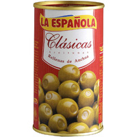 La Espanola. Clasicas Green Olives Stuffed With Anchovies. 350G (12,35Oz). Pack Of 6