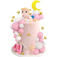 30Pcs Pink Baby Girl Cake Decorations Its A Girl Cake Topper Pink Ball Cake Toppers For Baby Shower Birthday Cake Decoration