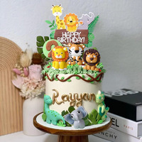 16 Pcs Safari Cake Topper Elephant Birthday Cake Toppers Jungle Animals Cakes Toppers 1St Birthday Decorations Woodland Animal Tiger Lion One Cake Topper For Jungle Birthday Cake Decorations