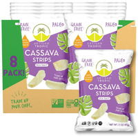 Artisan Tropic Cassava Strips Sea Salt - 8 Pack, 2Oz - Vegan, Paleo, Gluten Free Chips - Non-Gmo Healthy Snack Potato Chip Alternative For Lunches, Dipping, Parties - Baked Cassava Flour Chips