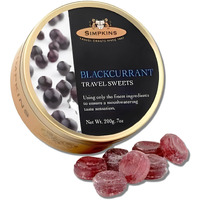 Simpkins Blackcurrant Drops - Classic English Candy In Travel Tins - All Natural Hard Candy & Old Fashioned Blackcurrant Hard Candies - Blackcurrant Travel Candy In Travel Sweets Tin (7.0 Oz)