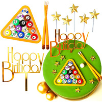Billiards Cake Topper Billiards Cake Decoration Billiards Ball Birthday Party Supplies Billiards Ball Birthday Cake Decoration Billiards Birthday Party Decoration