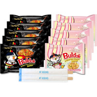 Samyang Buldak Hot Spicy Chicken Ramen Noodle Korean Stir-Fried Ramen, Cream Carbonara And Original Flavor, 5 Pack For Each Flavor (10, Cream Carbonara, Original)