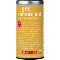 The Republic Of Tea - Organic Get Throat Aid Herb Tea Tin, 36 Tea Bags, Naturally Caffeine Free Be Well Tea