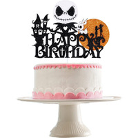 Jack Skellington Happy Birthday Cake Topper Nightmare Before Christmas Birthday Cake Topper Halloween Horrible Birthday Cake Topper Decor Nightmare Before Christmas Birthday Party Cake Supplies
