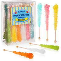 Candy Envy - Spring Rock Candy Sugar Sticks - Spring Pastel Colors - 18 Indiv. Wrapped