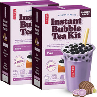 Pocas Bubble Tea Kit, Taro 2-Pack - Instant Milk Tea Powder With Authentic Tapioca Pearls For Instant Bubble Tea, 10 Kits