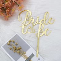 Sodasos Mirror Acrylic Bride To Be Cake Topper - Bridal Shower Cake Topper,For Wedding Shower;Engagement;Bachelorette;Hen Party Decorations (Gold)