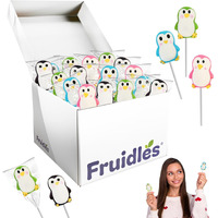 Fruidles Penguin Lollipops And Candy Rings Suckers, Fat-Free, Individually Wrapped (Penguin Lollipops, 12-Pack)