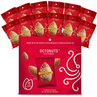 Octonuts Oil Roasted California Almonds 1 Ounce - Olive Oil & Lemon Almond Snack - Gluten Free, Kosher, Keto, Non-Gmo, Lightly Salted Upcycled Oil Roasted Almonds - Sweet And Savory Healthy Nut Snacks - 12 Pack