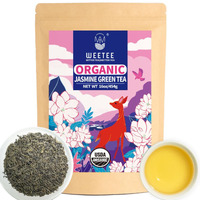 Wt Weetee Organic Jasmine Green Tea Loose Leaf, Usda Organic Green Tea Scented With Jasmine Blossoms, No Artificial Flavors, 16 Ounce, Great Natural Energy Source