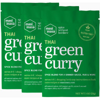 Masi Masa Thai Green Curry Spice Blend(3 Pack), Curry Seasoning For Simmer Sauce, Marinade Or Rub, 12 Spice Blend Mix, No Gluten, Soy, Dairy Or Gmos, Great For Chicken, Vegetables, Seafood & More