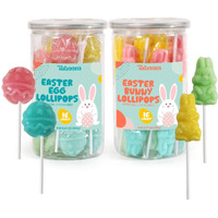 Easter Lollipop Eggs And Bunnies Candy Assortment For Kids, School And Party Favor Bag Fillers - Bulk Easter Candy Individually Wrapped Easter Egg & Bunny Suckers For Easter Basket Stuffers, 32 Count