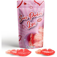 Ny Spice Shop Sour Pucker Candy - Lickey Lips Strawberry Candy - Sour Candy Variety Pack - Bulk Candy - Congratulations Candy - Pink Chewy Candy - Red Wax Lips Candy For Adults, Kids - 1 Pound