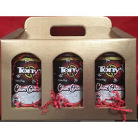 Tonys Clam Chowder, 3X World Champion, 3 Window Gable Box With (3) 15Oz Cans Of Tonys Chowder