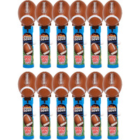 Pop Ups! Football Lollipop Holder - 12 Lollipops With Cases - Individually Wrapped Candy Party Favors - Football Candy - Bulk Set Of 12