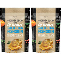 The Golden Duck Gourmet Salted Egg Yolk Fish Skin Crisps Chips (2 Pack)