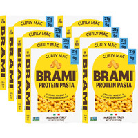 Brami Pasta | Made With Semolina Wheat & Lupini Beans | High Protein & Fiber, Low Carb Healthy Pasta |Curly Mac 12 Oz Pack Of 8