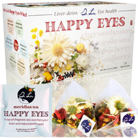 Dr. Lus Happy Eyes Tea | Eyebright Tea For Liver Cleanse | Liver Detox Tea For Eye Health | 8-Flavor Chinese Herbal Tea Made In Us | Chrysanthemum Tea With Cassia Seed, Goji Berries, Mulberries