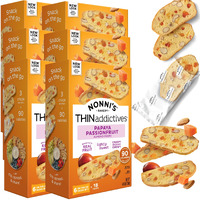 Nonni's Thinaddictives Almond Thin Cookies - 6 Boxes Papaya & Passionfruit Almond Cookie Thins - Biscotti Italian Cookies - Biscotti Individually Wrapped Cookies - Kosher Coffee Cookies - 4.4 Oz