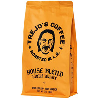Trejo's Coffee House Blend Light Roast Whole Bean Coffee, 12 Ounce Bag, 100% Arabica