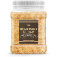 Unpretentious Demerara Sugar 3.5 Pounds, Food Storage, Raw First-Pressed Sugarcane Crystals For Drinks & Baking