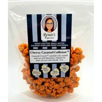 Ren  Es Cheesy Caramel Collision Gourmet Popcorn - Wisconsin Cheddar Cheese Layered Over Our Signature Buttery Caramel Crunch Fresh Popped Corn, Snack Or Gift - Resealable, 8.5Oz Family Size Bag.