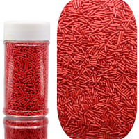 Se Si&Moos Red Jimmies Sprinkles Soft Jimmies Soft Sprinkles Edible Red Sprinkles For Cake Decorating, Ice Cream Toppings & Baking 2.75 Oz