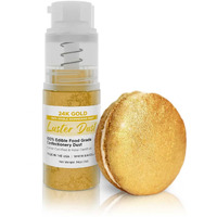 Luster Dust - 24K Gold (4G 1X Pump) | Edible Vegan Dust & Paint For Cake Decorating, Ice Cream, Desserts, Cocktails And Beverages By Bakell