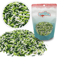 Lucky Jimmy Blend | 8 Oz Stand Up Sprinkle Bag | St. Patrick's Day Themed Sprinkle Blend | Classic Jimmies In Green, Lime, And White Colors | Toppings For Cakes, Pastries, And Desserts