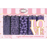 Confect Sprinkles For Cakes & Cupcakes Decoration | Assorted Pack Of 5 Unicorn Paradise Pearl Sprinkles | Lavender Sprinkles | Edible Mix Dragees, Jimmies & Sparkling Sugar - 3.5 Oz