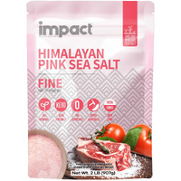 Impact Himalayan Pink Sea Salt Fine 2Lb Pouch - No Additives, Rich In Trace Minerals, Non-Gmo, Gluten-Free. Ideal For Keto, Fasting & Everyday Cooking. Pure Himalayan Source- Ancient Mineral Sea Salt