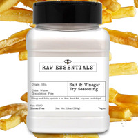 Raw Essentials Salt And Vinegar Fry Seasoning, Gourmet Fries Seasoning - Great On Fries, Fried Fish, Popcorn, And Chips - Tangy And Salty - Gluten Free And Vegan