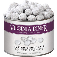 Virginia Diner - Gourmet Natural Extra Large Dusted Chocolate Toffee Virginia Peanuts, 22 Ounce Tin