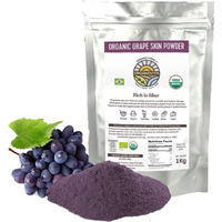 Organovita Organic Grape Skin Powder | Blend In Smoothies, Cakes | High Fiber Content, W/Cold-Pressed Natural Ingredients, Gluten-Free | All Purpose, Antioxidants Rich - Certified Usda (2.2 Lbs)
