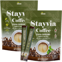 Stayvia Coffee Stevia Instant Coffee Packets - Korean Instant Latte With Sugar-Free & Low Calories - 60 Sticks (0.33Oz) - Plant-Based Sweetener - Enjoy Caffeine Hot & Cold At Office, Home & Travel