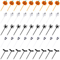 100 Pcs Halloween Picks Plastic Halloween Party Cupcake Toppers Halloween Appetizer Picks