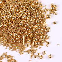 Gold Pearl Sprinkles For Cake Decorating, Gold Pearl Metallic Rod Mix, 4.23 Oz Gold Sprinkles For Cupcakes, Ice Cream, Cookies, Baby Showers, Celebrations, Weddings, Valentines, And Easter. (120G)