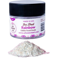 Oh Sweet Art - Ice Dust - Edible Glitter For Decorating Cakes, Cupcakes, Cake Pops, & More - Sprinkle On Sparkle And Luster To Sweets - Kosher, Food-Grade Coloring - Rainbow - 3 Grams