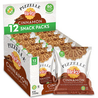 Reko Pizzelle Waffle Cookies, Individually Wrapped Single Serve Snack Packs - Italian Cookies With No Artificial Flavors, Colors Or Preservatives - 5 Cookies Per Pack, Box Of 12 - Cinnamon