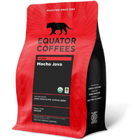 Equator Coffees, Mocha Java Blend, Organic Ground Coffee, Medium Dark Roast, Fresh Roasted, Dark Chocolate & Berry Flavor Notes, Sustainable And Fair Trade Certified, 10.5 Oz Bag