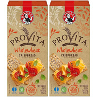 Bakers Provita Original Wholewheat Crispbread 250G (18 Oz)| High Fibre | Keto Friendly (Pack Of 2)