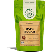 Worldwide Botanicals Date Sugar - 100% Pure Dried Dates, Natural Whole Food Sweetener, Gluten-Free, Granular, 1 Pound