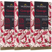 Valrhona Premium Dark Chocolate Guanaja 70% Cacao Tasting Bar - Single Origin Gourmet French Chocolate Is Baking World Classic. Warm Hearty Notes Perfect For Brownies And Rich Cakes 70G (Pack Of 3)