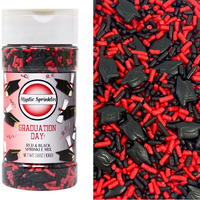 Mystic Sprinkles Graduation Day Sprinkles Mixes (Graduation Day! Red & Black Sprinkle Mix 3.8Oz)